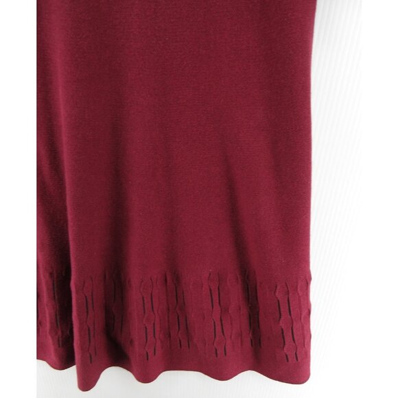 Nic Zoe Dress Small Red Fit Flare Sweater Classic Bell Sleeve - Picture 4 of 11